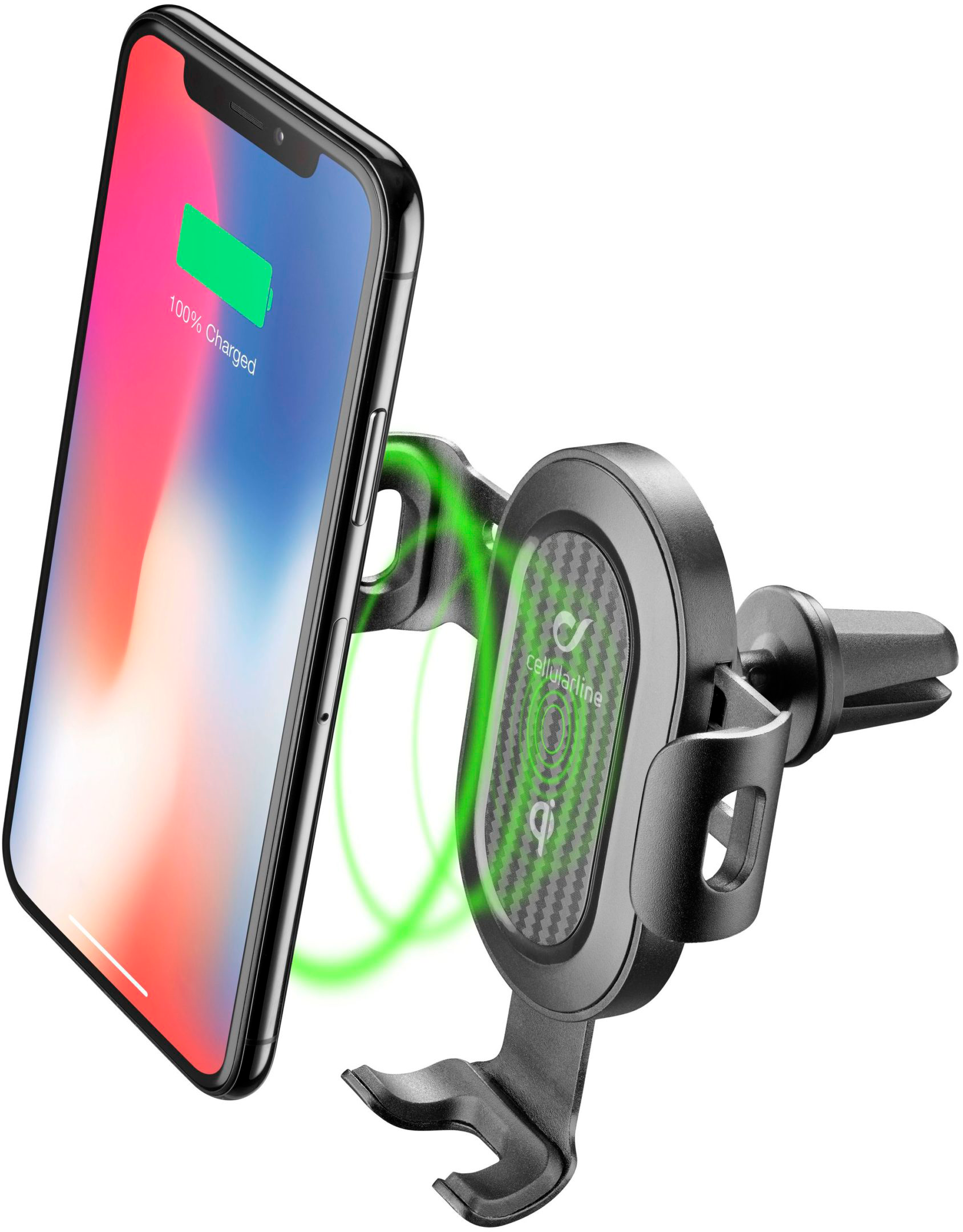 Cellularline Mobile Holder Bil med trådløs lading - Ventilgitter