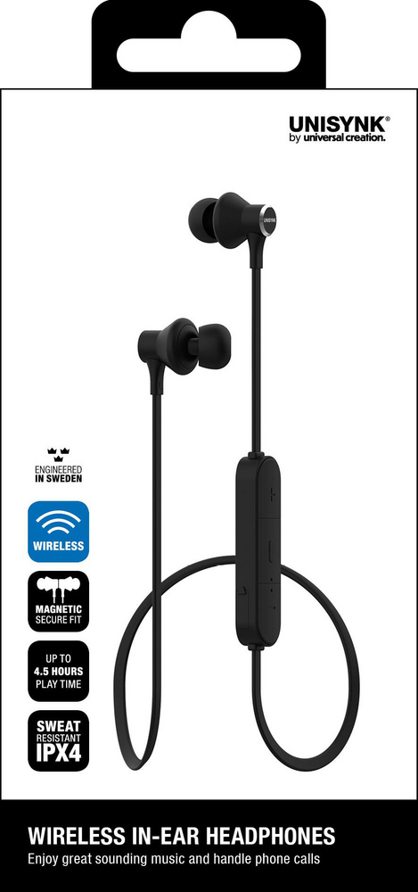 Unisynk Trådlösa In-Ear hörlurar - Svart