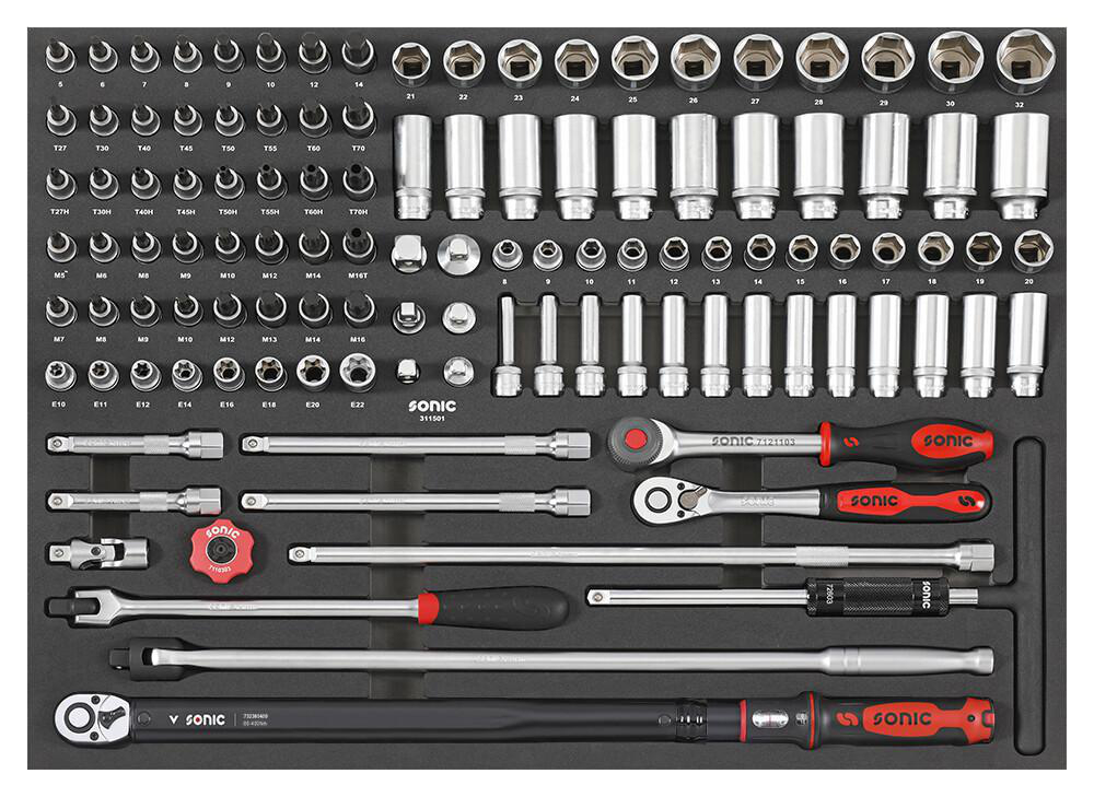 Kombinationssats 1/2" SFS 115-Delar Heavy Duty Sonic