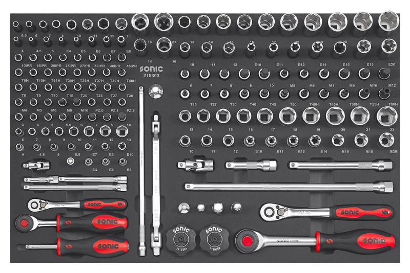 Kombinationssats 1/4" & 3/8" 163-Delar SFS Next Sonic