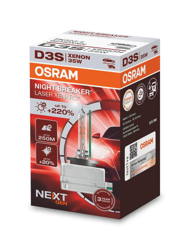 Osram Xenarc Night Breaker Laser - Xenonlampa D3S 35W 42 V 1-pack - VW - Volvo - Audi - Ford - Skoda - Kia - Hyundai - Mercedes