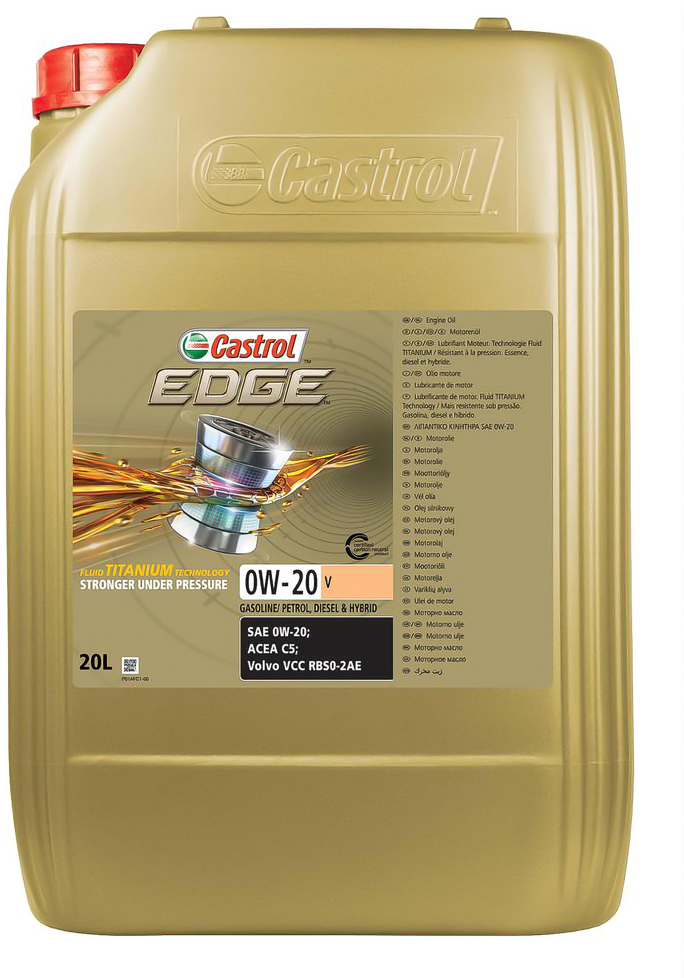 Castrol Edge V 0W-20 Motorolja Dunk 20 l - Motorolja - Volvo - Nissan - Kia - Honda - Hyundai - Toyota - Mg