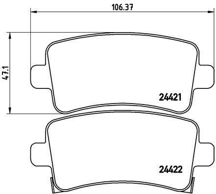 Bromsbelägg Brembo - Saab - 9-5. Opel - Insignia. Chevrolet - Malibu