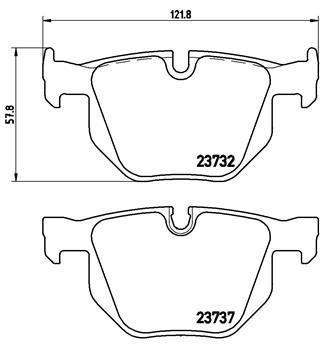 Bremsebelegg - BMW - E60, E61 xdrive, E63