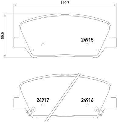 Bremsebelegg - Kia - Ceed, Optima. Hyundai - I30, Veloster