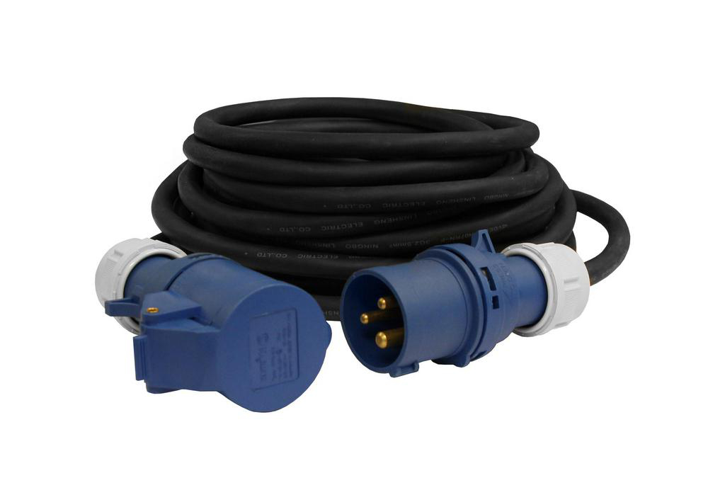 CEE 3-pol skarvkabel 10m Nelco