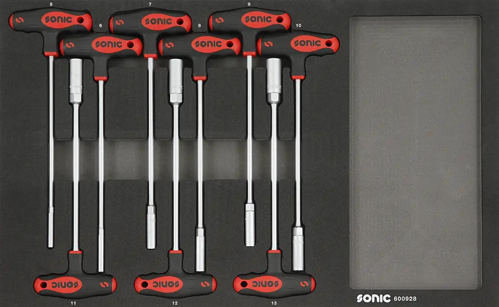 T-Handtagssats Hylsa 5-13mm SFS 9-Delar Sonic