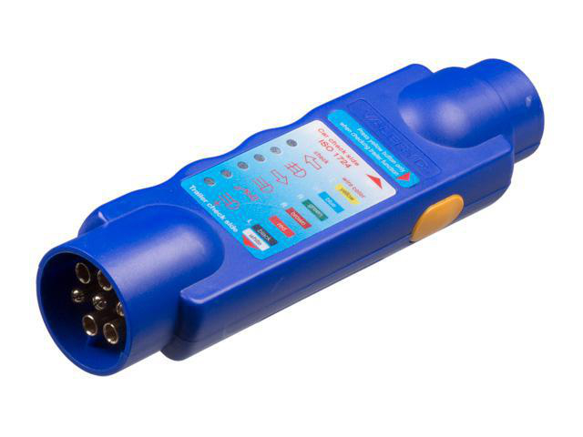 Tester for tilhengerkontakt 7-ledere, 12V tilkobling