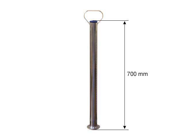 Støtteben Ø48mm. 700mm med fotplate og håndtak