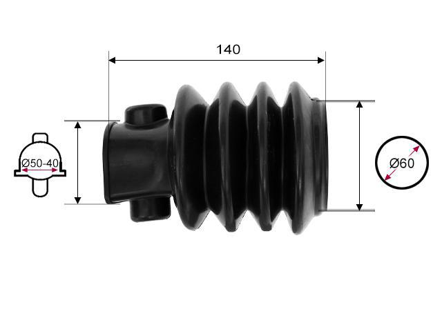 Gummibelg passe til BPW ZAF 1,0/1,5/2,0/2,8-2/3,0-3; 60x(50x40) L=145