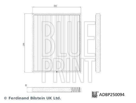 Kupéfilter aktivt kol Blue Print - Maxus - E-deliver 9