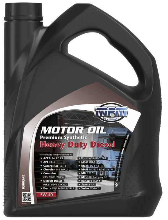 Motor Oil 5W-40 Premium Synthetic Heavy Duty Diesel MPM - Motorolja
