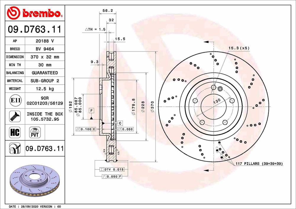 Bromsskiva Brembo - Mercedes - W463
