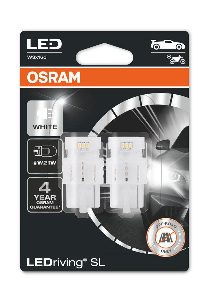 Lampa, LEDriving W21W LED Vit, 2-pack Osram
