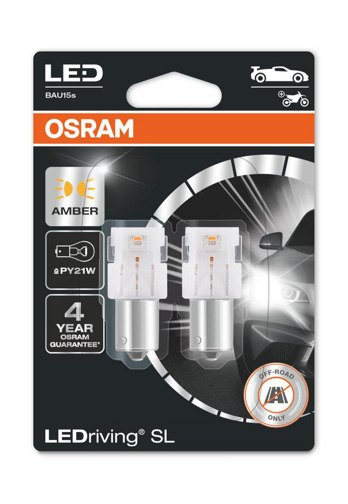 Lampa, LEDriving PY21W LED Orange, 2-pack Osram