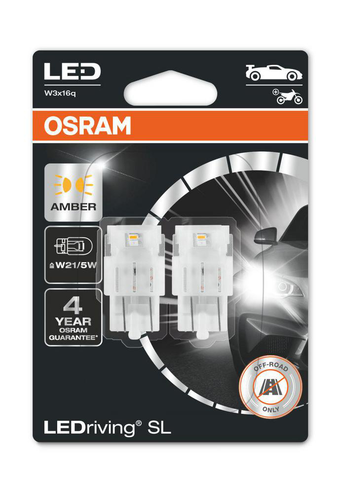 Lampa, LEDriving W21/5W LED Orange, 2-pack Osram