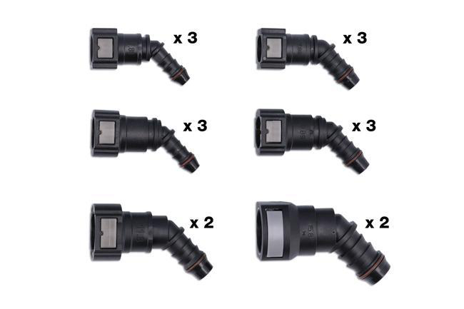 Blandade 45° vinklade bränsleledningssnabbkopplingar 16 st Tool Connec