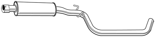 Mellan ljuddämpare Walker - VW - Golf, Golf v, Golf plus, Cross-golf. Audi - A3. Seat - Leon - OE JZW253209AF,1K0253209B,1K0253209EH,1K0253209CK