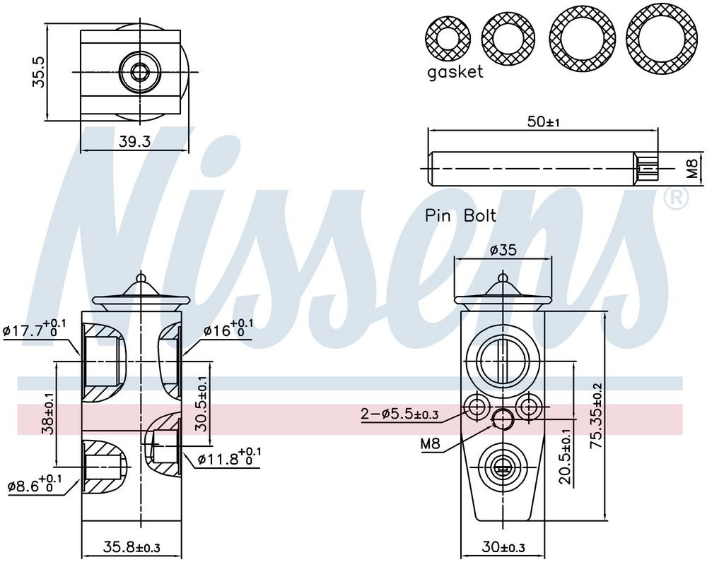 Expansionsventil Nissens - Ford - Focus, Transit, Kuga, C-max, Grand