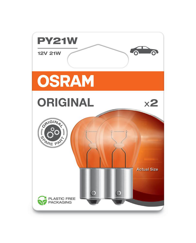 Glödlampa PY21W Original Line Orange (2-Pack) Osram