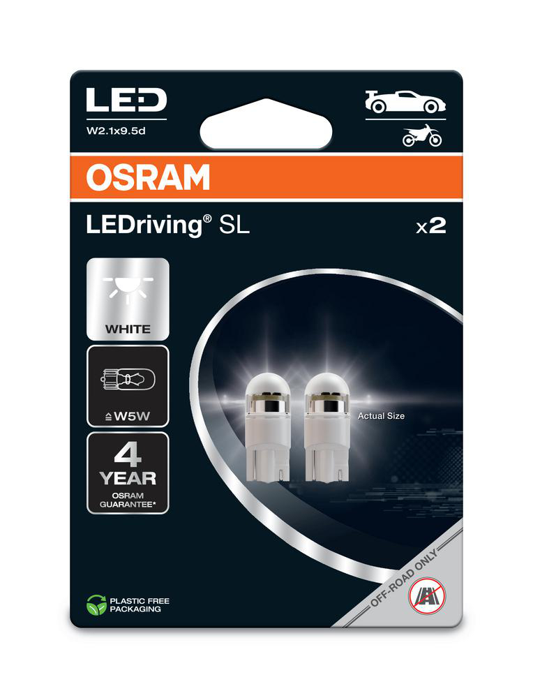Ledlampa W5W LEDriving Vit (2-Pack) Osram