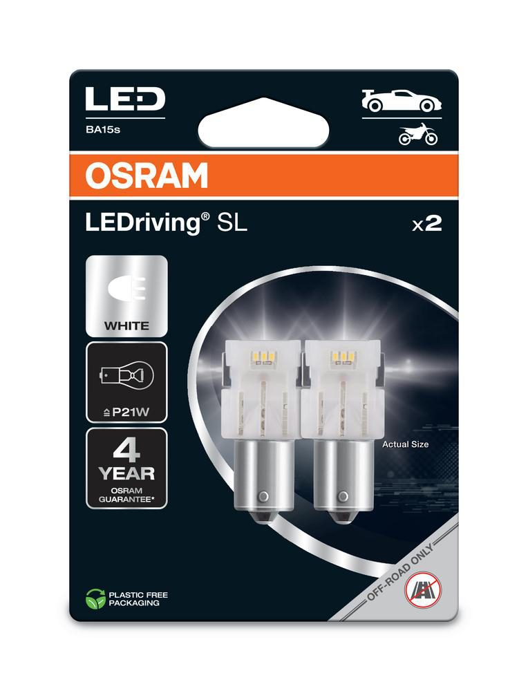 Ledlampa P21W LEDriving Vit (2-Pack) Osram