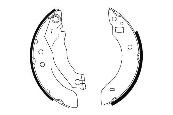 Bromsbackar - Ford - Escort, Orion - OE 84AB2200AB,81AB2200AA,5019038,6088223,1604982,6150270,5020413,88AX2200DA,5020547,6113662,88GX2200GA