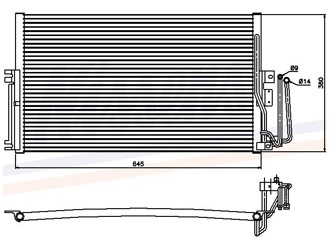 Kondensor Nissens - Opel - Vectra - OE 52485120,1618073,90544014,9192344,1850041,1850062,52464526,52466908,CO1158