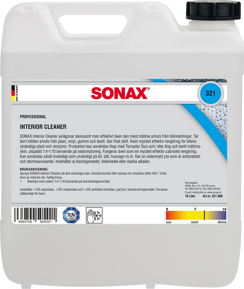 Sonax Interior Cleaner - Interriörrengöring Dunk 10 l
