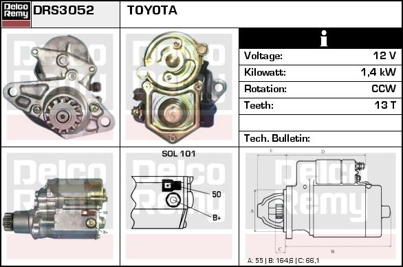 Startmotor Remy - Toyota - Camry, Celica, Mr2, Celica gt-four