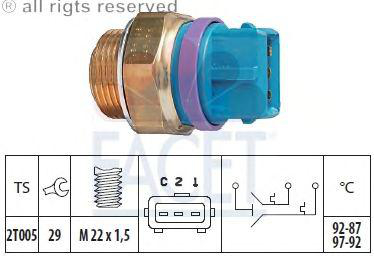 Termokontakt Facet - Peugeot - Expert, 406, 205, 306, 405, 605, 309, 806. Citroen - Jumpy, Xsara, Xantia, Xm, Bx, Zx, Evasion. Fiat - Scudo, Ulysse