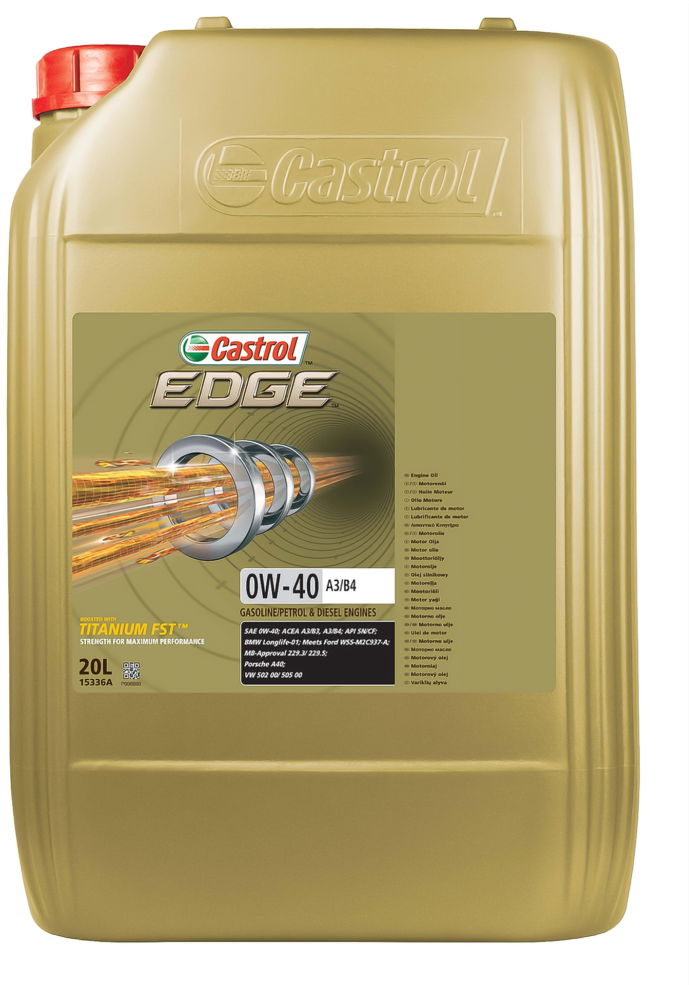 Castrol Edge 0W-40 Motorolja Dunk 20 l - Motorolja - VW - Volvo - Audi - Mercedes - Renault - Skoda - Saab - Opel