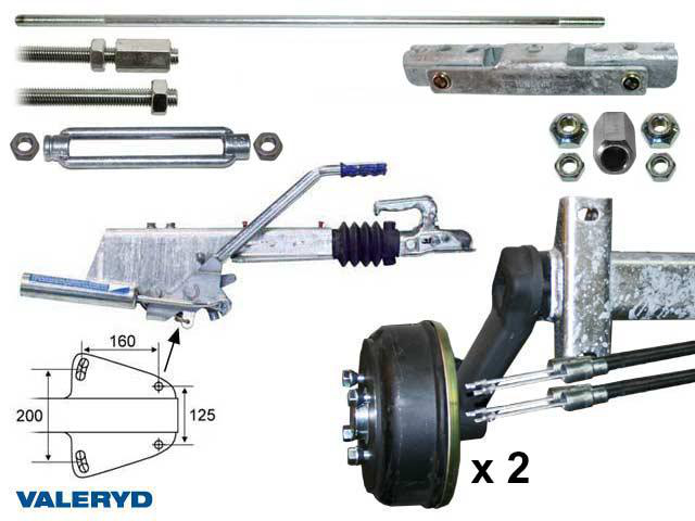 Axelpaket Knott Boggi 2000kg 1700/2200/4x100 Valeryd