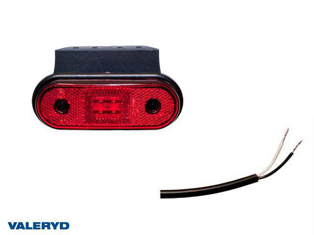 LED Positionsljus Valeryd 120x67x18 röd 12-30V med reflex inkl.450 mm