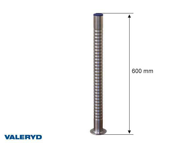 Stödben Ø48mm. 600mm med fotplatta Valeryd