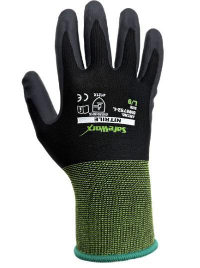 MONTAGEHANDSKE NITRIL RECYCLED Strl XXL SafeWorx