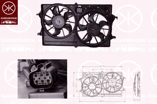 Fläkt, kylare - Ford - Focus - OE 1061261,98AB8C607FM,1355712,1075130,1073161,1072557,1069391