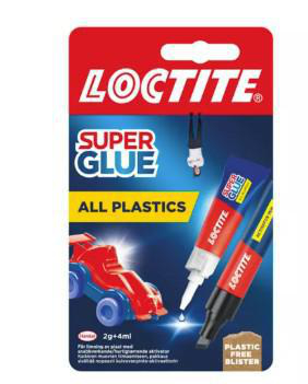 Super Glue All Plastics, 2g+4ml Loctite