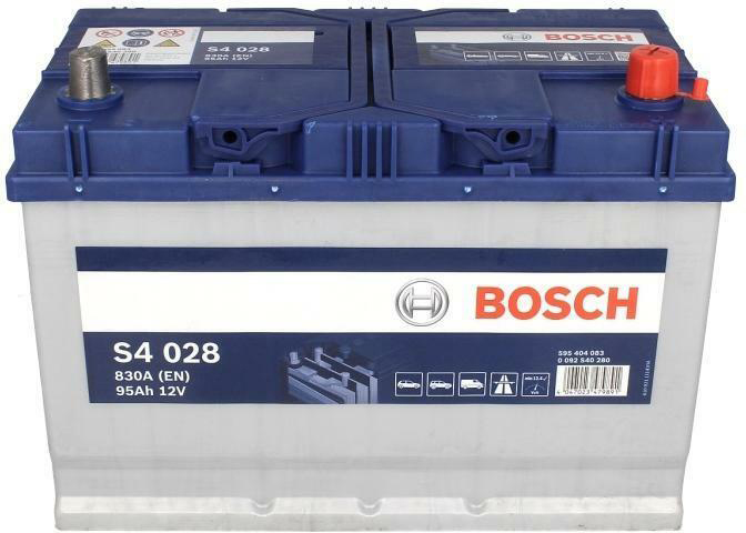 Bosch SLI S4 028 95Ah - Bilbatteri / Startbatteri - Toyota - Kia - Mazda - Mitsubishi - Subaru - Hyundai - Nissan - Citroen