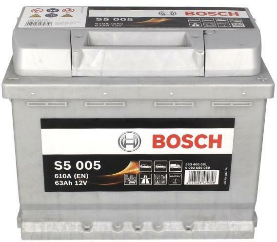 Bosch SLI S5 005 63Ah - Bilbatteri / Startbatteri - Volvo - VW - Toyota - Renault - Peugeot - Skoda - Saab - Kia