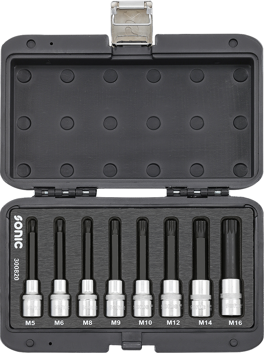 Hylssats Spline 1/2" M5-M16 Långa 8-Delar BMCS Sonic