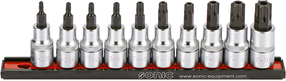 Hylssats 1/2" Torx T20H-T70H Med Hållare 10-Delar Sonic