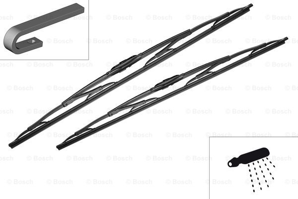 Torkarblad/Vindrutetorkare Bosch Twin 725 - 2-pack - Mercedes - W638