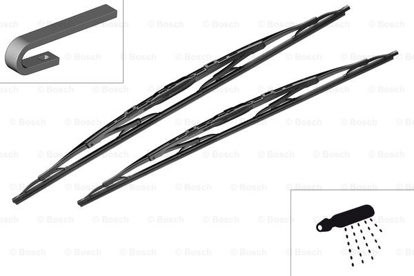 Torkarblad/Vindrutetorkare Bosch Twin 657S - 2-pack - Peugeot - 807. Citroen - C8. Fiat - Ulysse