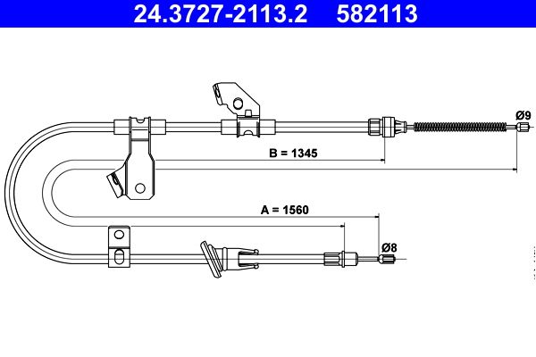 ATE Handbromsvajer 24.3727-2113.2 - Mitsubishi - Colt