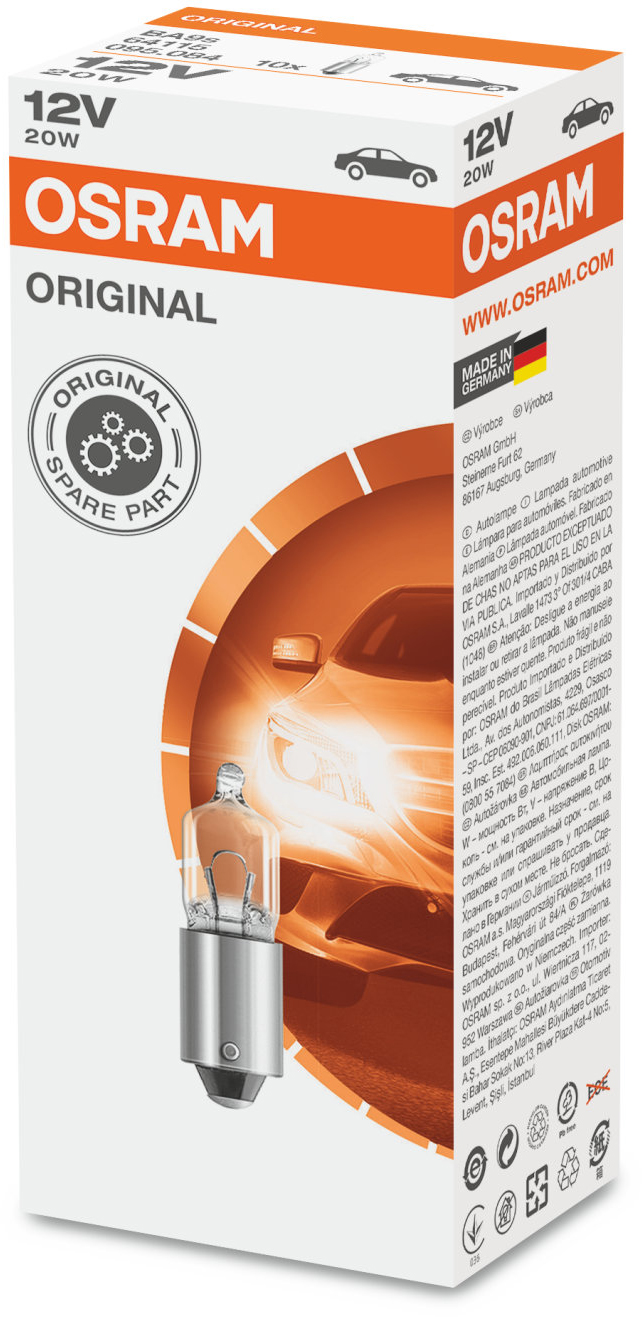 Osram Original - Glödlampa Bax 20W 12 V 1-pack