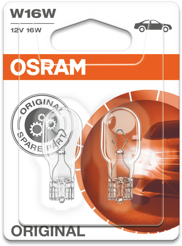 Osram Original - Glödlampa W16W 16W 12 V 1-pack - VW - Toyota - Ford - Audi - Renault - Kia - Mercedes - Opel