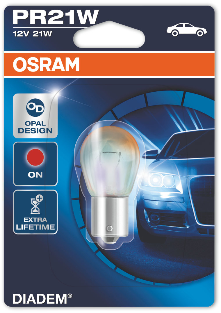 Osram Diadem Chrome - Glödlampa PY21W 21W 12 V 1-pack - Saab - 9-3. Citroen - C3. Renault - Zoe