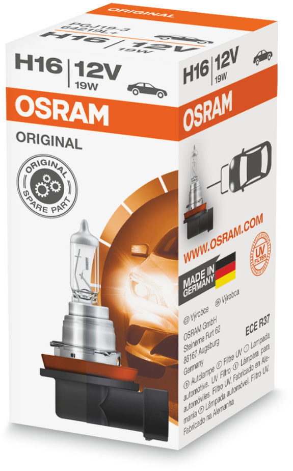 Osram Original - Lyspære H16 19W 12 V 1-pakning - Toyota - Renault - Skoda - Subaru - Dacia - Mitsubishi - Peugeot - Opel