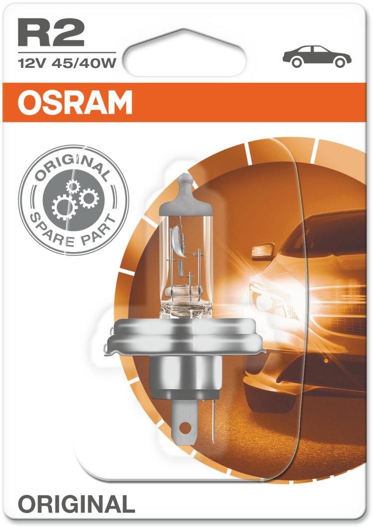Osram Original - Glödlampa R2 45/40W 12 V 1-pack - Suzuki - Renault - Peugeot - Fiat - Lada - Citroen - Daihatsu - Alfa romeo